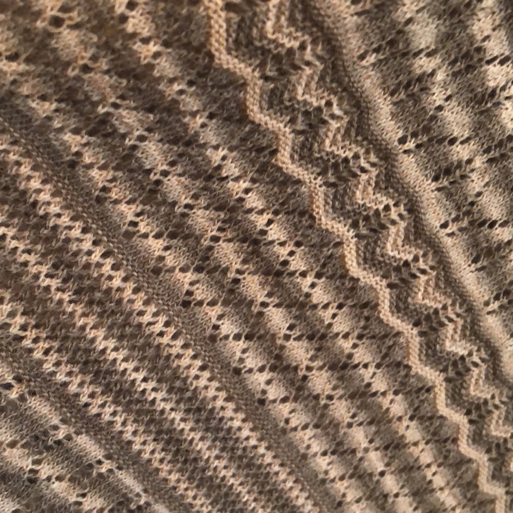 Missoni striped shawl, beige, tan, gray. - Picture 2 of 5